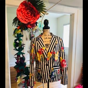 NWT New York and Company Floral Stripe Blazer